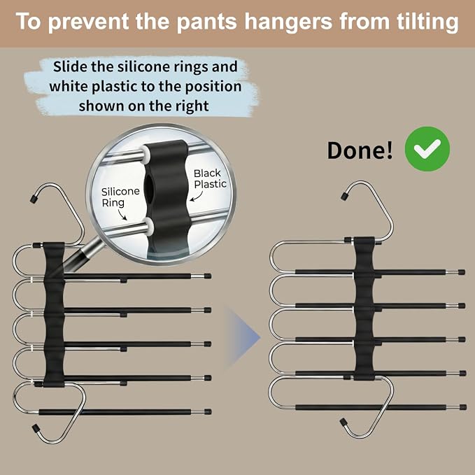 Pants Hangers Space Saving, 5 Tier Jeans Hanger - Image 7