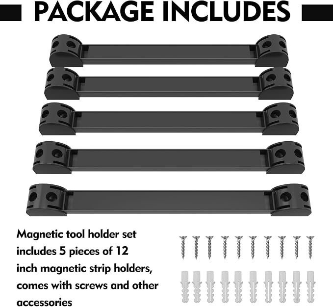 12" Magnetic Tool Holder, 5 Packs Storage Strips Tool Magnet Bar PVC Coated - Image 5