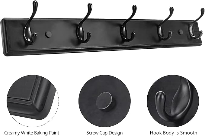 Wooden Coat Rack, Wall-Mounted Organizer - Image 3