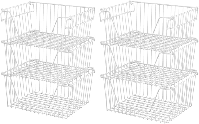 Slideep 14'' Large Metal Wire Storage Organizer Bin Basket Farmhouse Decor by WelcometotheSlideep