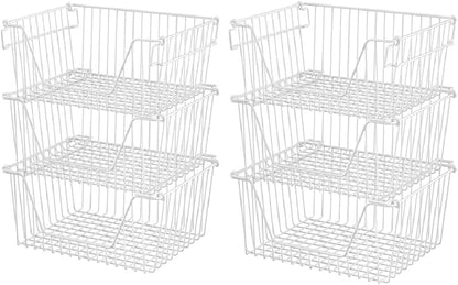 Slideep 14'' Large Metal Wire Storage Organizer Bin Basket Farmhouse Decor by WelcometotheSlideep