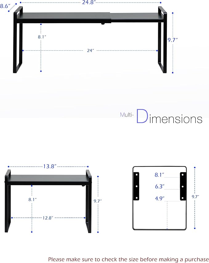 Nxconsu Cabinet Shelf Expandable Height Adjustable Organizer Riser - Image 3