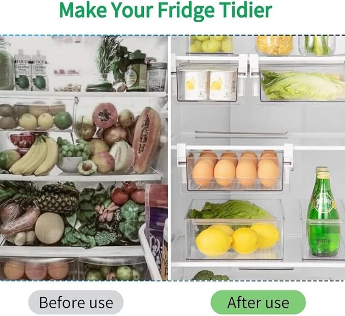 vacane Refrigerator Organizer Drawer, Plastic Fridge Drawer - Image 4