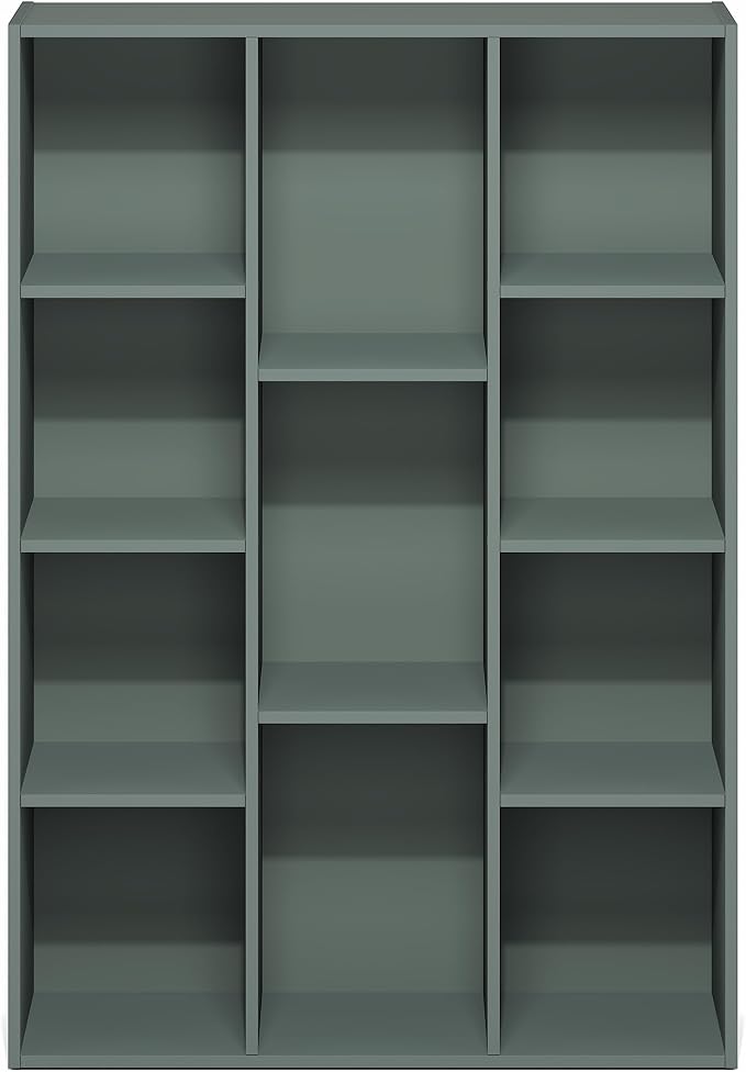 Furinno LUDER Book Shelf, 11-Cube Bookshelf, Reversible Bookcase, 9.4" x 29.1" - Image 6