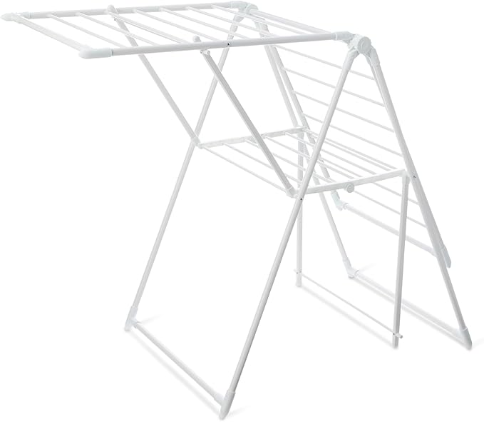 Amazon Basics Foldable 2-Wing Metal Clothes Drying Rack, 61x23.6x39.3 inches by AmazonBasics