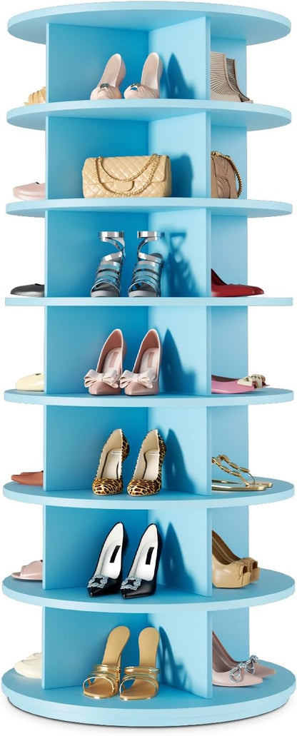 Rotating Shoe Rack 7 Tier Spinning Shoes Organizer Tower by BRFOYU