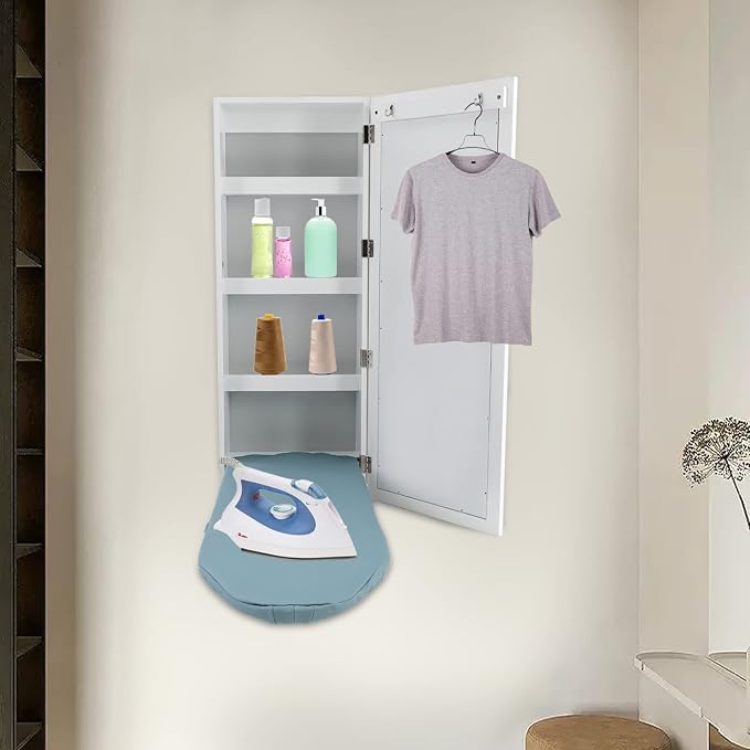 Wall Mounted Ironing Board Cabinet, Foldable Hanging Ironing Board - Image 6