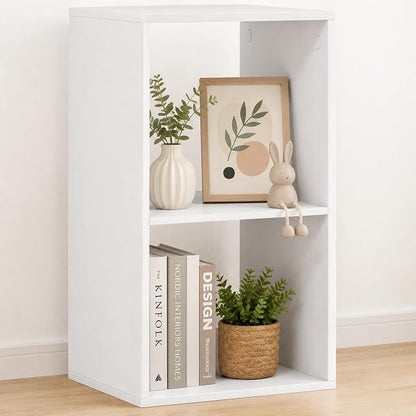 POWERSTONE 2 Cube Storage Organizer, 2 Tier Cubby Bookshelf Freestanding by POWERSTONE%C2%AE