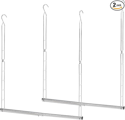 STORAGE MANIAC Hanging Closet Rod, Adjustable Width and Height Closet Hanging by STORAGEMANIAC