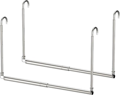 Hanging Closet Rod, 2 Pack Adjustable Height & Width Closet Rods by Tiemlet