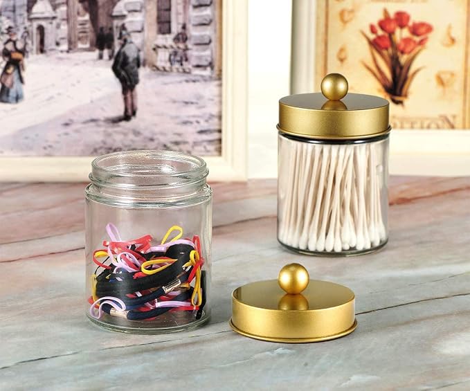 Amolliar Apothecary Jars Bathroom Storage Organizer -Countertop Storage - Image 6
