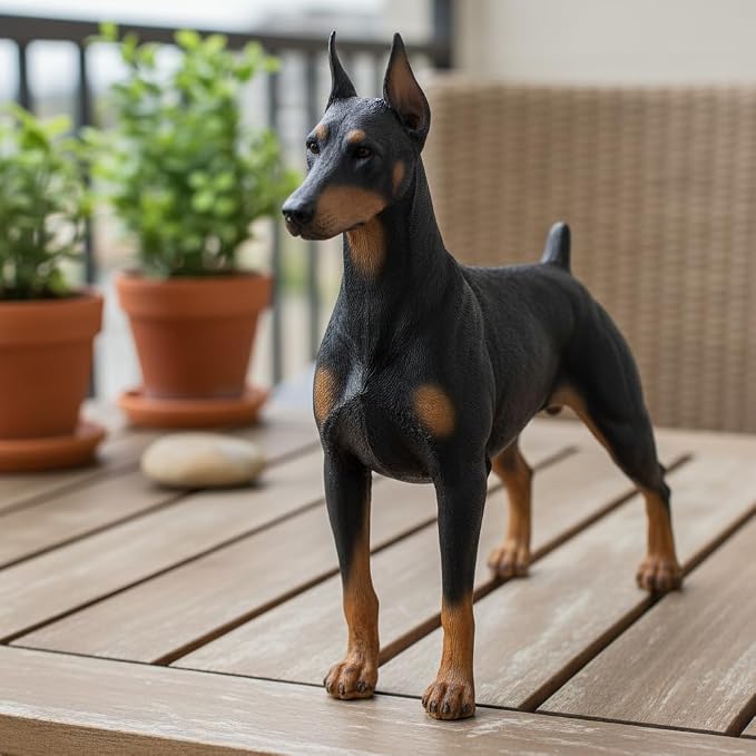 Comfy Hour 7" Doberman Dog Figurine, Realistic Lifelike Animal Statue, Standing - Image 7