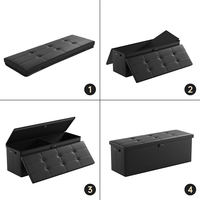 DocSafe Storage Ottoman Bench, Fireproof＆Waterproof Folding Bench - Image 8