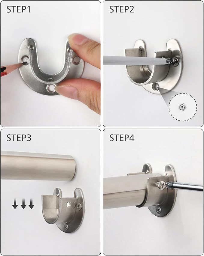 FIRJOY Premium Stainless Steel Closet Rod 1.0mm/1.3", Heavy Duty Adjustable - Image 8