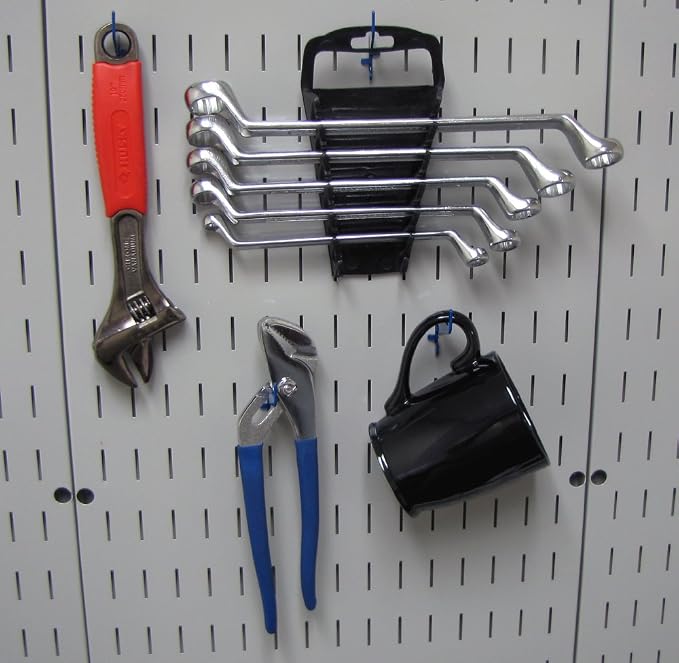 Wall Control KT-200-DLX Blue Slotted Metal Pegboard Hook Kit - Image 2