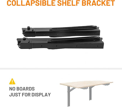 Wallmaster 24inch Folding Shelf Brackets Garage Heavy Duty Steel Max Load 500lb - Image 3