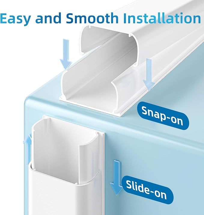 Yecaye 142in Wall Cord Hider for 3-4 Cords, On-Wall Cord Cover Channel - Image 4