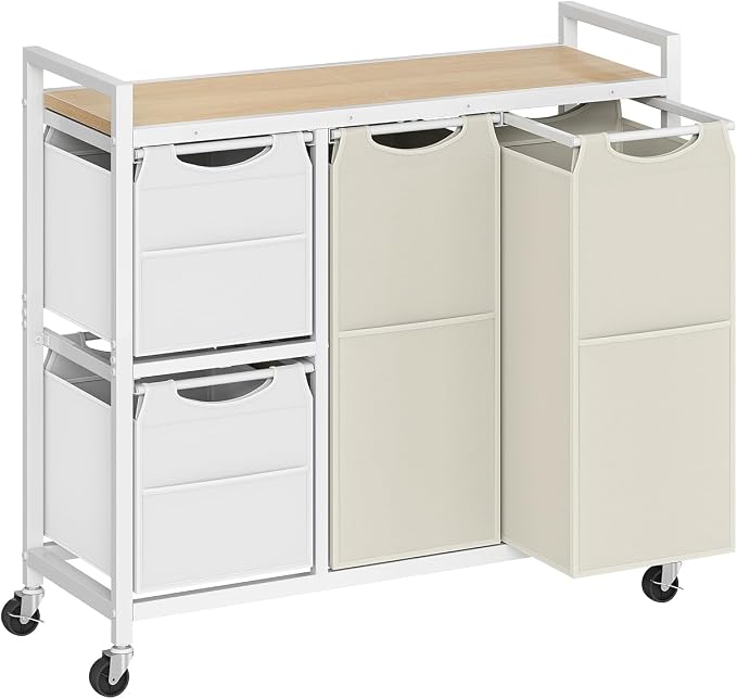 HOOBRO Laundry Sorter with 4 Section, 39 Gal. Laundry Hamper with Wheels by HOOBRO
