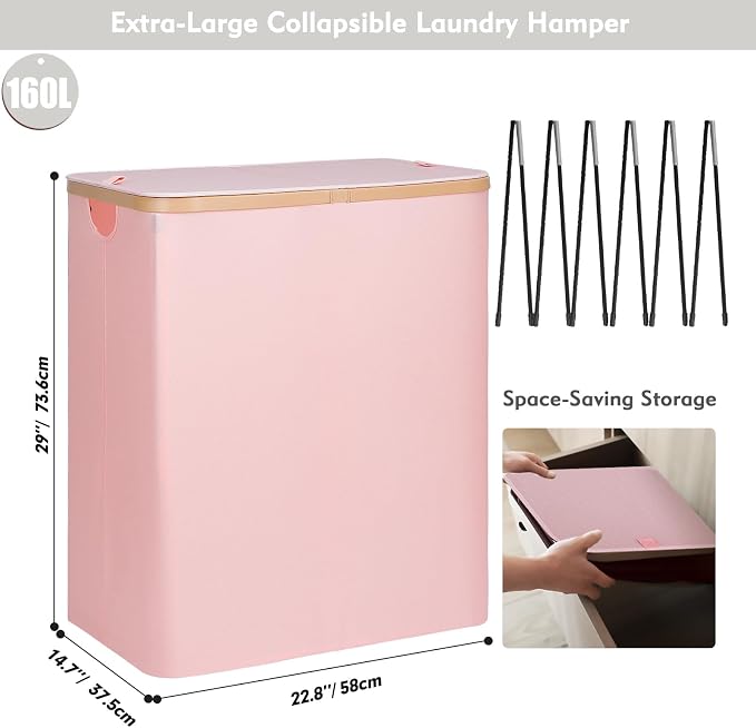 DOKEHOM 160L Extra Large Laundry Hamper - Image 3