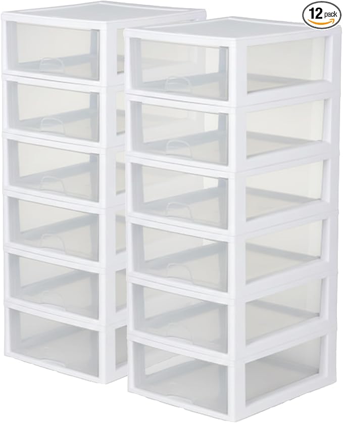Sterilite 12-Pack 16 Quart Stacking Drawer, Accessories, Craft Supplies by Sterilite
