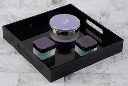 Glossy Black Sturdy Acrylic Serving Tray - Image 4