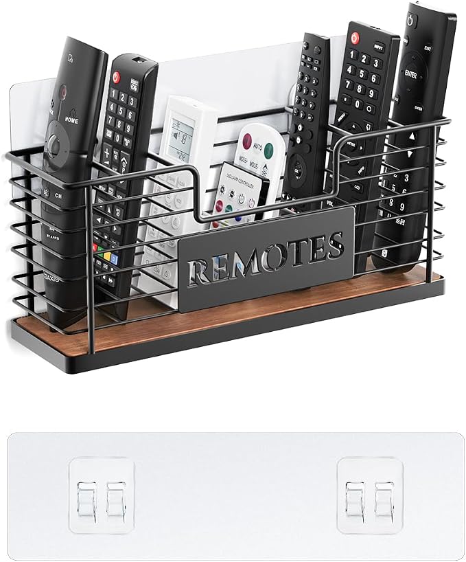 Remote Control Holder, 7-Slot TV Remote Holder Wall Mount, Universal Remote by GIGIFTREE