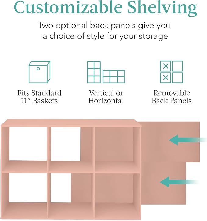 Best Choice Products Kids Bookcase 6-Cube Storage Organizer, 11in Shelf Opening - Image 3