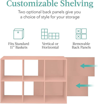 Best Choice Products Kids Bookcase 6-Cube Storage Organizer, 11in Shelf Opening - Image 3