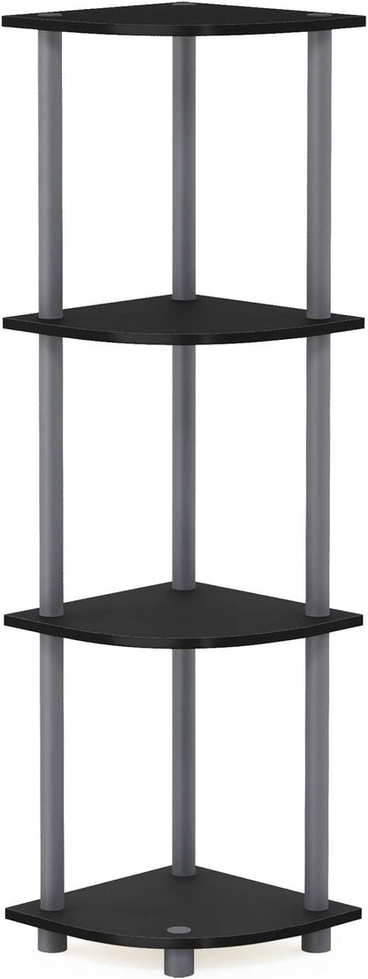 Furinno Turn-N-Tube Corner Shelf, 4-Tier Corner Bookshelf, Display Storage - Image 6