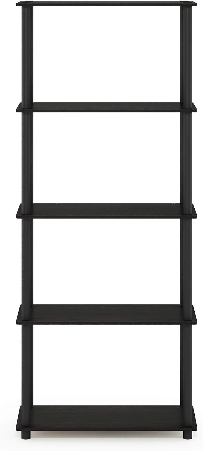 Furinno TURN-N-TUBE Storage Shelves, 5-Tier Book Shelf, Corner Shelf, Toolless - Image 6