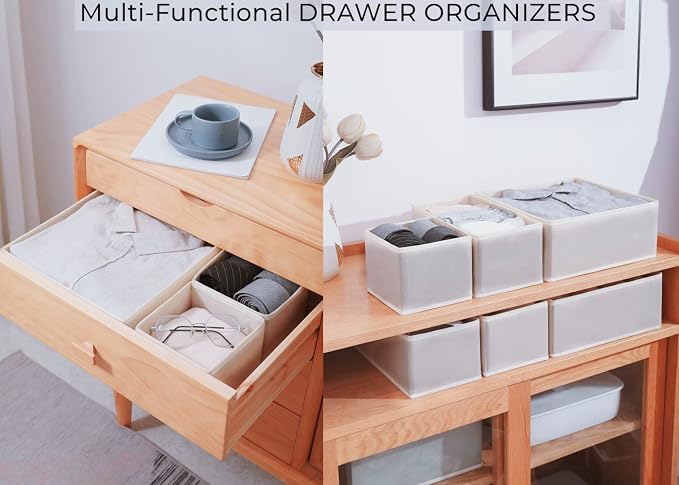 Fordonral 12 Pack Drawer Organizer Clothes, Foldable Fabric Dresser Organizer - Image 2