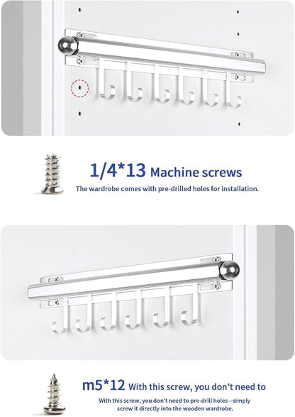 BaiNong Valet Rod for Closets Pull Out 16.5" Silver - Image 9