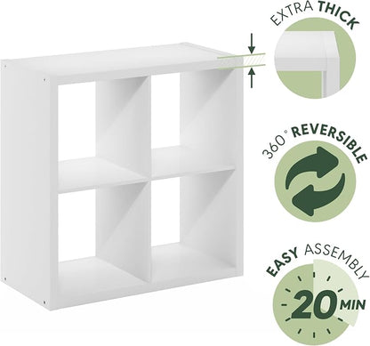 Furinno Cubicle Open Back Decorative Cube Storage Organizer, Reversible Bookcase - Image 6
