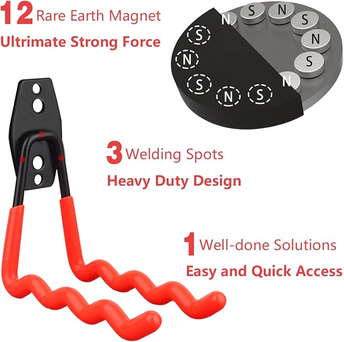 MUTUACTOR 2Packs Large Capability Heavy Duty Magnetic Hooks, Strong Magnet Hooks - Image 4