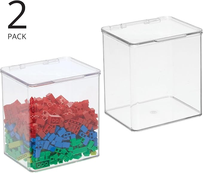 mDesign Kids Plastic Stackable Toy Storage Organizer Box Container - Image 2
