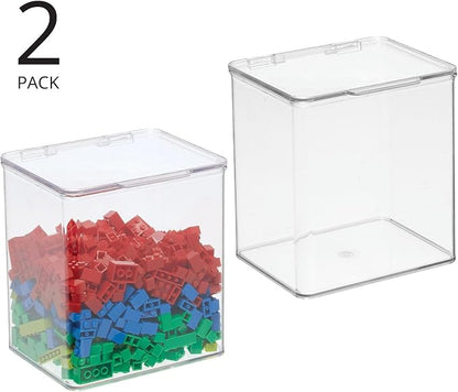 mDesign Kids Plastic Stackable Toy Storage Organizer Box Container - Image 2