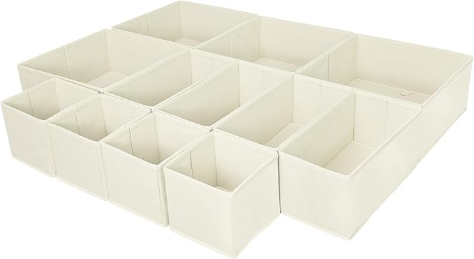 Clothes Organizer, Storage Drawer, 12 Piece Fabric Drawer Organizer Foldable - Image 9