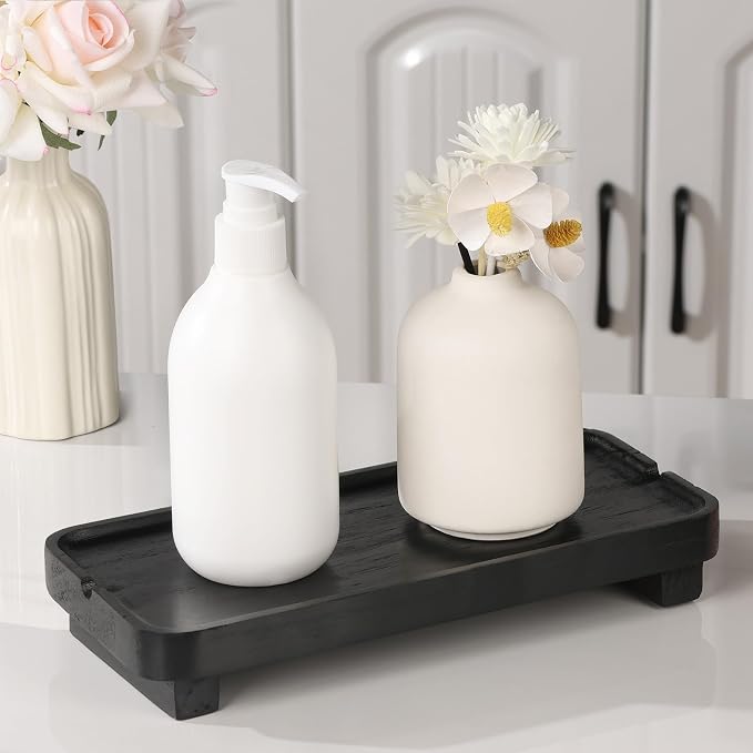 Wood Riser Small Decorative Tray Sink Soap Dish, Vanity Tray Pedestal Stand 10 - Image 9