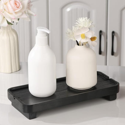 Wood Riser Small Decorative Tray Sink Soap Dish, Vanity Tray Pedestal Stand 10 - Image 9