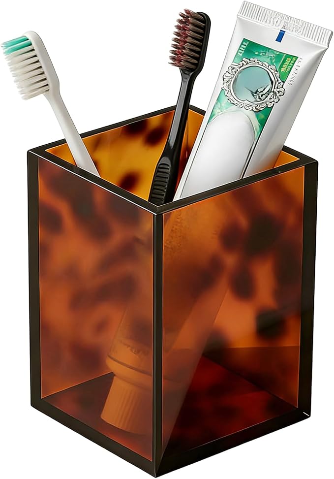 Toiletry Caddy - Resin Leopard Print Shelf Organizer, Grip Base Cosmetic Holder - Image 8