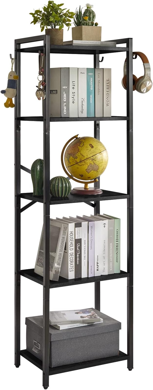 YMYNY Bookshelf, 5-Tier Ladder Shelf Organizer, Narrow Shelving Unit, Corner by High-qualityhomefurnishing