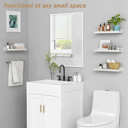 Forbena White Picture Ledge Shelf, Floating Shelves - Image 6