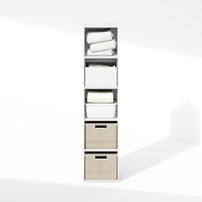 Furinno Reed Closet Organizers and Storage, 5-Tier Closet Organizer, Open Shelf - Image 7