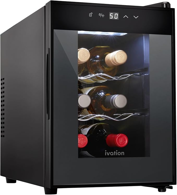 Ivation Premium 6 Bottle Horizontal Thermoelectric Wine Cooler/Chiller Counter by Ivation
