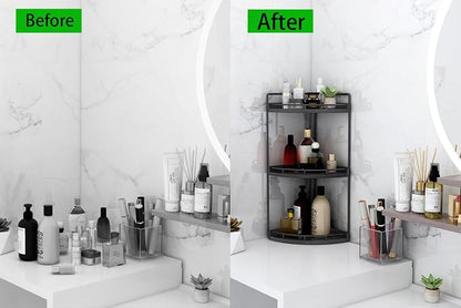 Dorhors Corner Bathroom Organizer Countertop, Vanity Counter Storage Shelf | 3 - Image 7