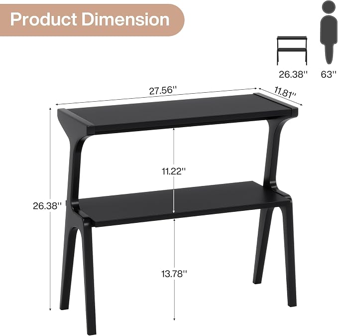 Set of 2 Solid Wood End Table, 2-Tier Side Table - Image 2