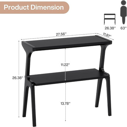 Set of 2 Solid Wood End Table, 2-Tier Side Table - Image 2