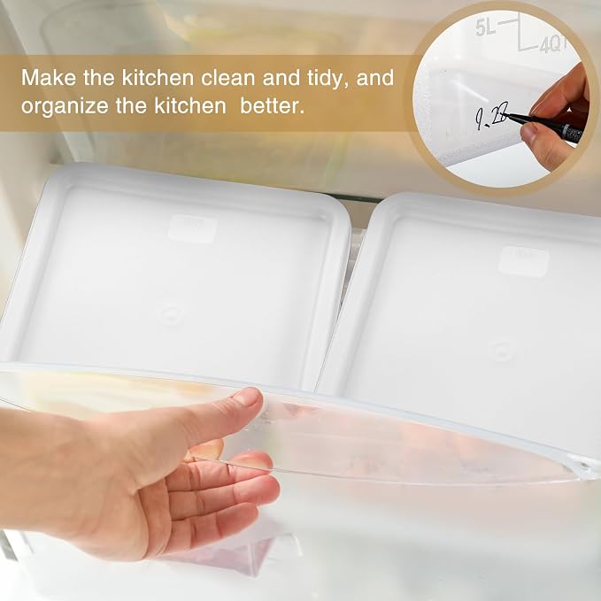 FoldTier 2 Pieces Square Food Storage Containers Polycarbonate Clear food - Image 5