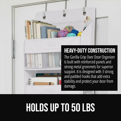 GORILLA GRIP Over The Door Organizer Storage, 5 Deep Hanging Shelves, Holds - Image 3