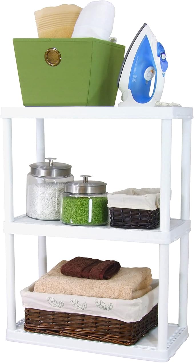 Gracious Living 3 Shelf Fixed Height Solid Light Duty Storage Unit 24 x 12 x - Image 7